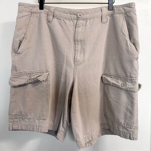 Merona Men’s Tan Cargo Shorts 38 Cotton Rayon Utility Work Casual